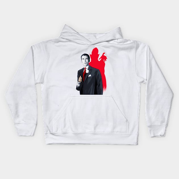 Christopher Lee - An illustration by Paul Cemmick Kids Hoodie by PLAYDIGITAL2020